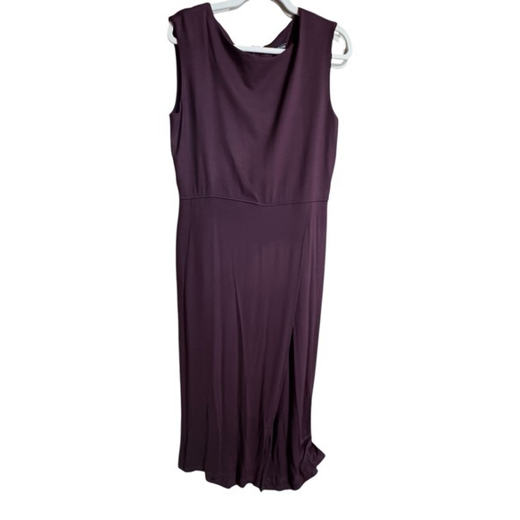 Eileen Fisher 🤎EUC Bateau Neck Jumpsuit Wine color Size M/M Soft Jersey Wide Leg - Picture 4 of 13